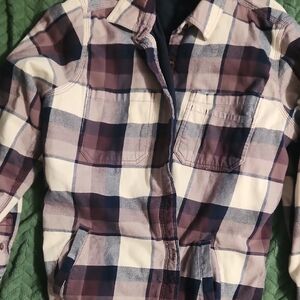 Carhartt Navy and Pink Plaid Shirt